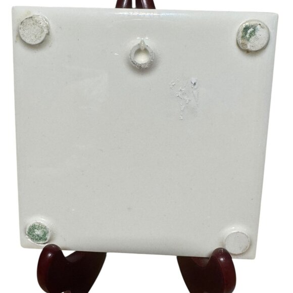 Vintage Ceramic Trivet With Brown White Covered Bridge Design Woods Outside Art - Picture 4 of 5